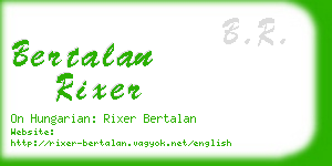 bertalan rixer business card